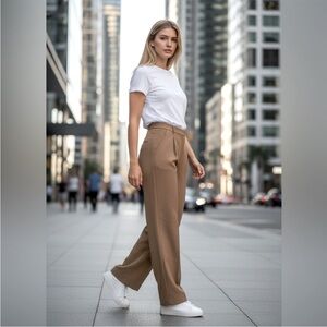 Elegant Tan Women's Pants Trousers M